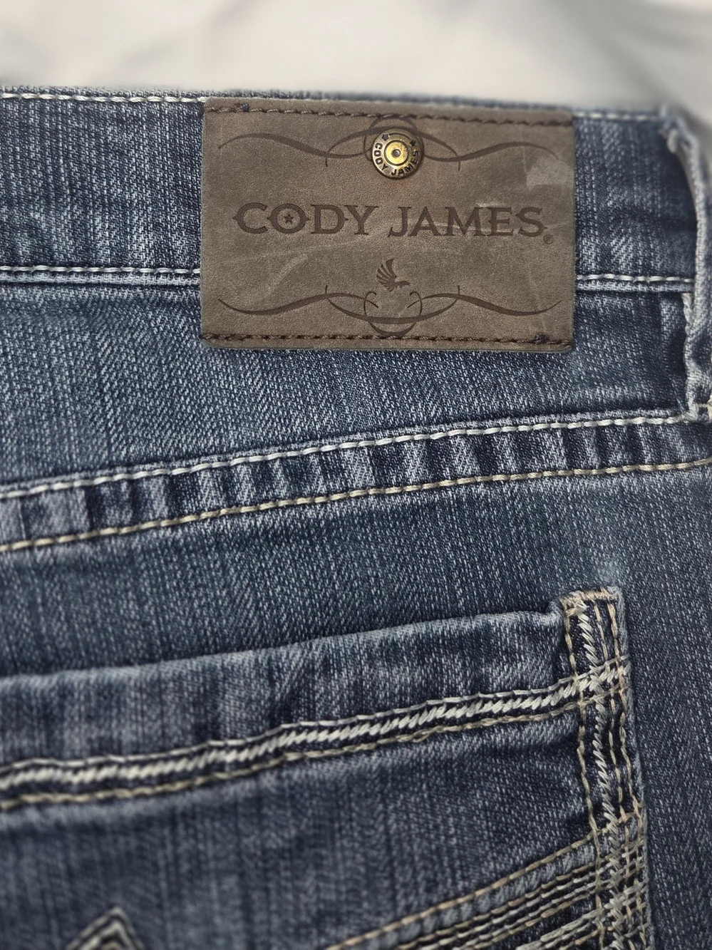 Cody James Men's 32x34 Straight Leg Stretch Jeans Medium Wash Western Denim